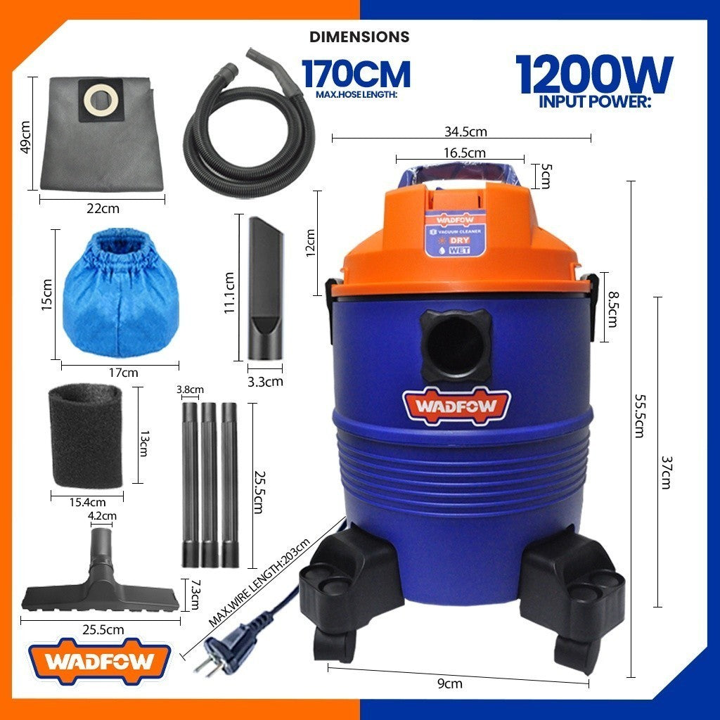 Wadfow 30 Liters Wet & Dry Vacuum Cleaner Capacity 1200W