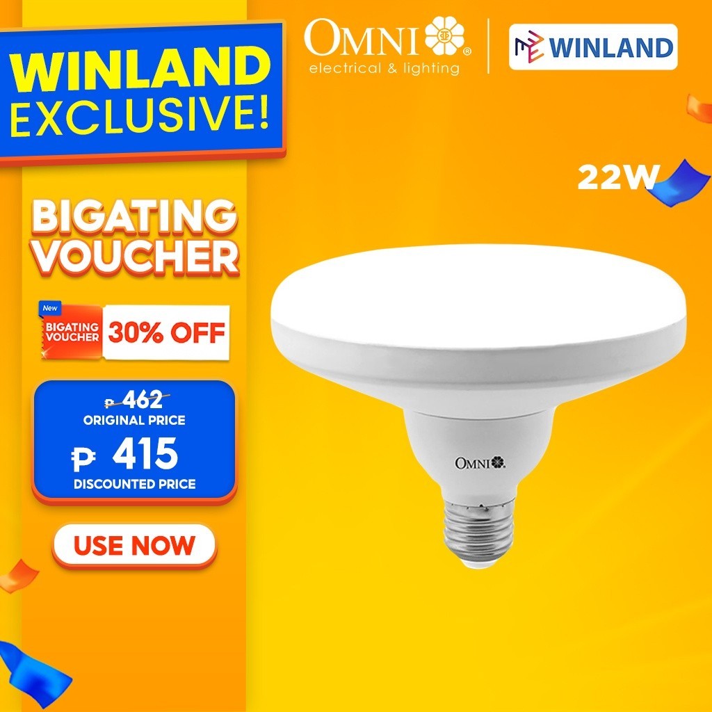 Omni by Winland Circular LED Flat Lamp 22Watts E27 Base LFE27-22W Daylight-Warm White