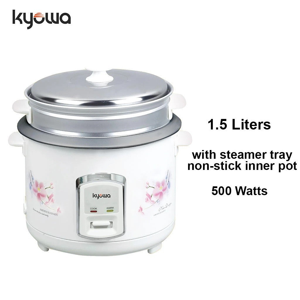 Kyowa 1.5L serves 4-5 cups Rice Cooker with Steamer KW-2015(WHT)