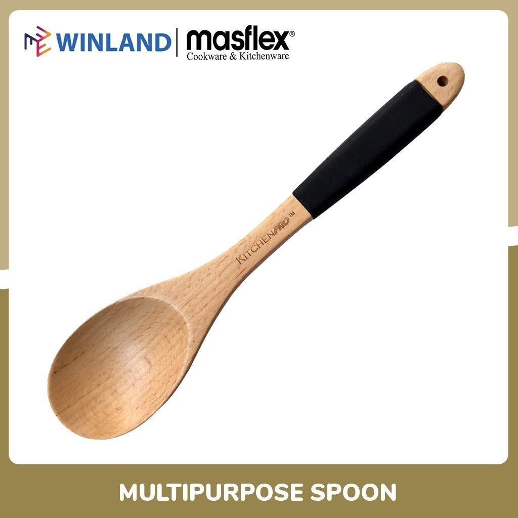 Kitchenpro by Masflex Beech Wood 12 inch / 30 cm Multipurpose Spoon KN-MPS