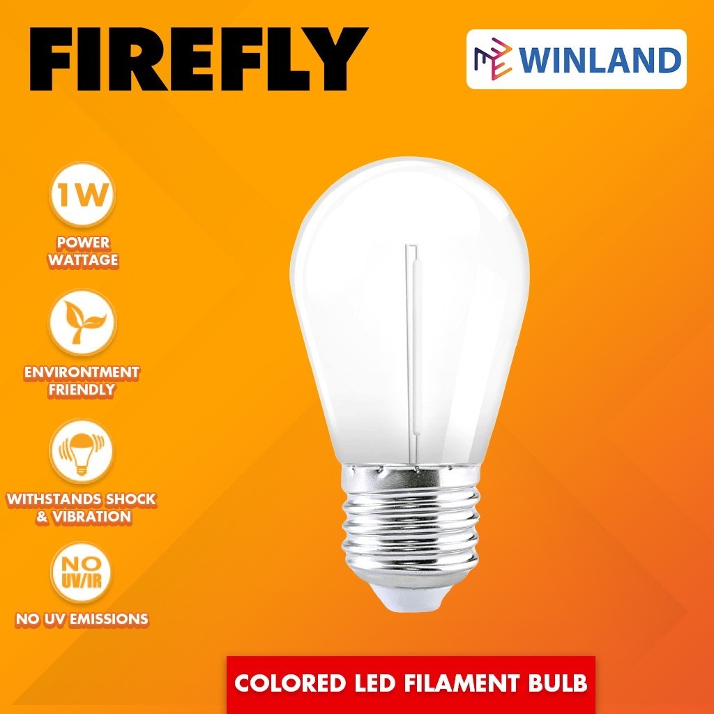 Firefly by Winland Basic Colored LED Filament Bulb 1W E27 SOLD PER COLOR