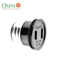 Omni by Winland Female Plug 3A | 250V E27 Base To Flat Pin Outlet WFP-001