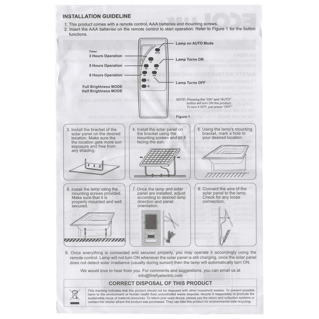 Ecolum by Winland Solar LED Floodlight 100W / 1100 Lumens Daylight CFL51100DL