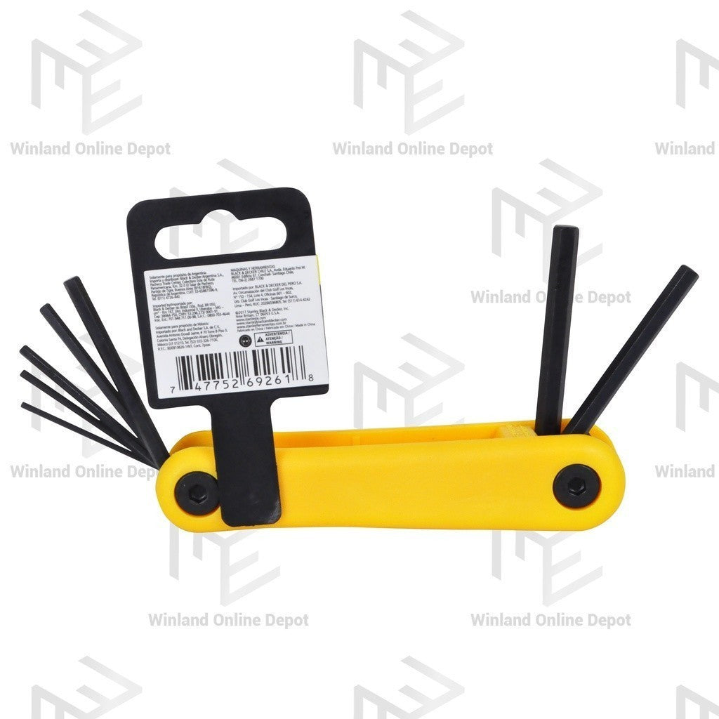 Stanley 7pcs Portable Pocket Hex Key | F/UPS Hex Key Set 1.5-6mm 69-261