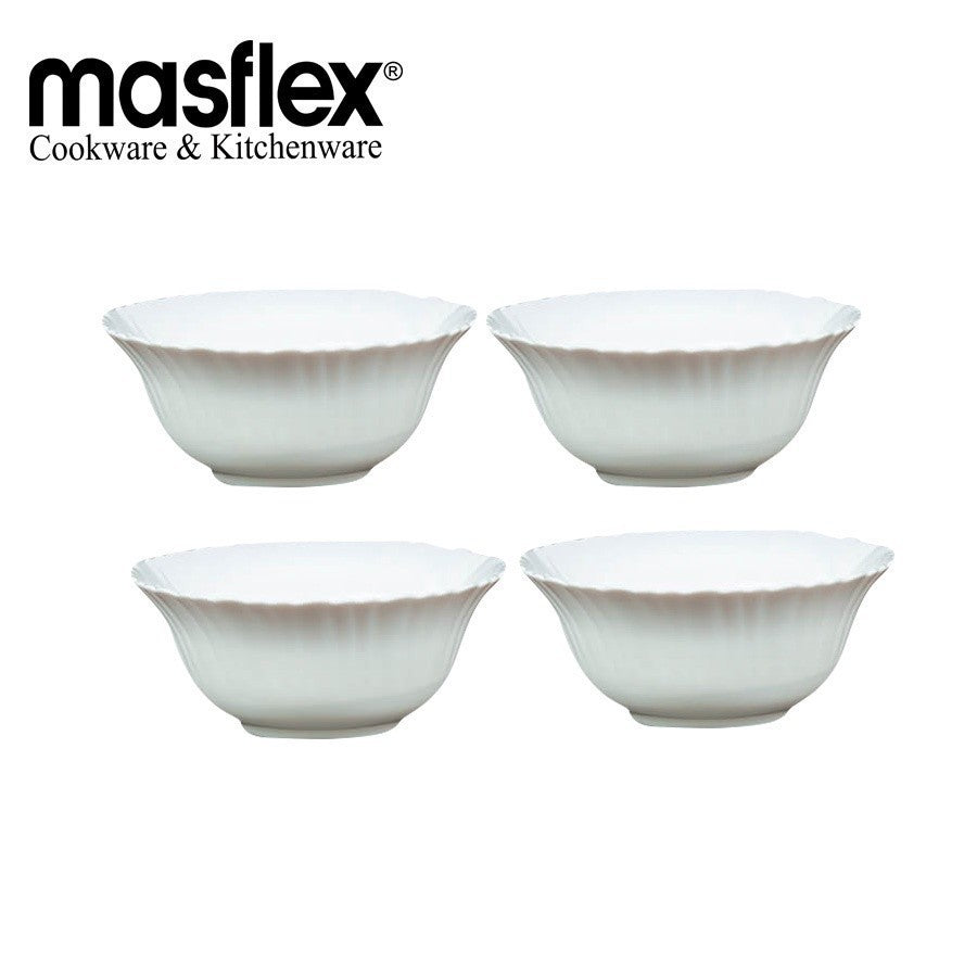 Masflex by Winland 4 piece Bowl 5 inch / 127mm Opalware - White JT-105