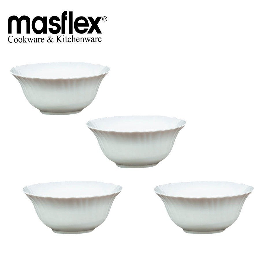 Masflex by Winland 4 piece Bowl 5 inch / 127mm Opalware - White JT-105