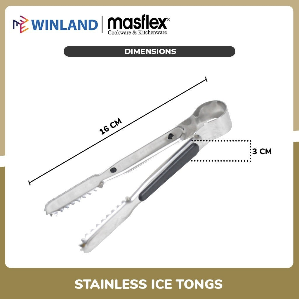 Masflex by Winland Stainless Steel Ice Tongs CL-1235