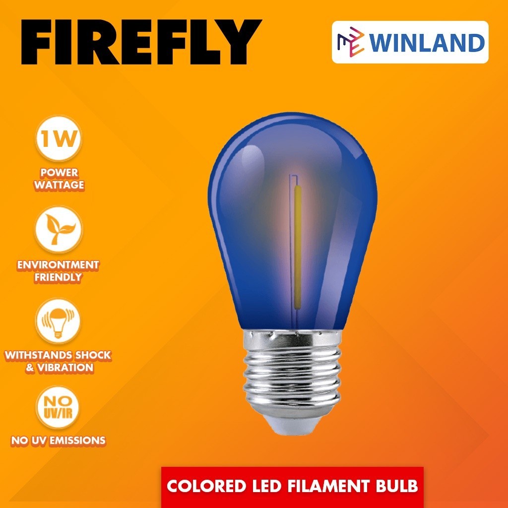 Firefly by Winland Basic Colored LED Filament Bulb 1W E27 SOLD PER COLOR