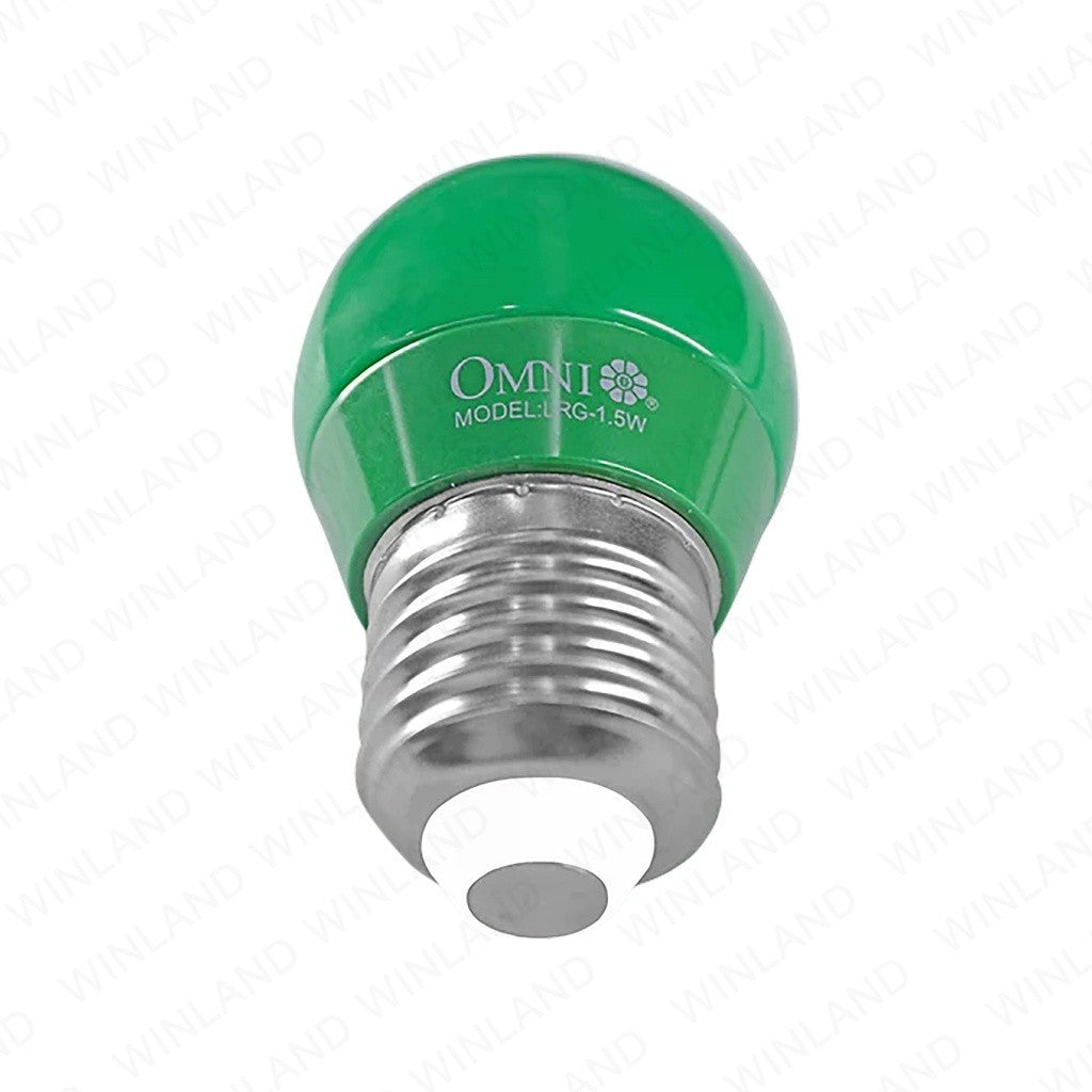 Omni by Winland Basic LED Colored Round Bulb 1.5 Watts E27 Lamp Base SOLD PER COLOR