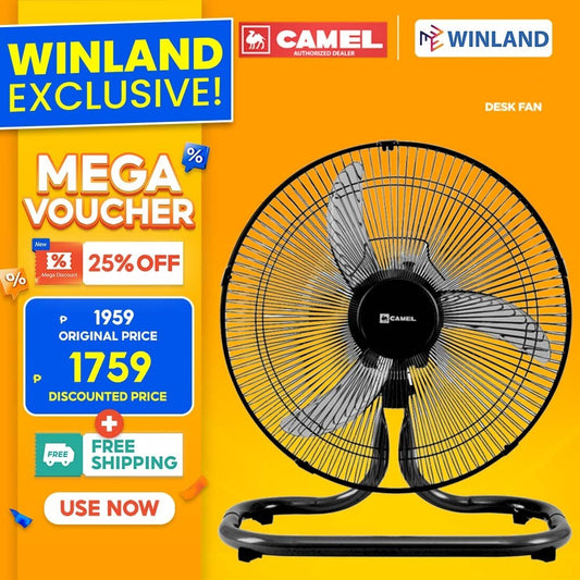 Camel Appliances by Winland 18 Inches 65W Industrial Floor Desk Fan Electric Fan RIF18