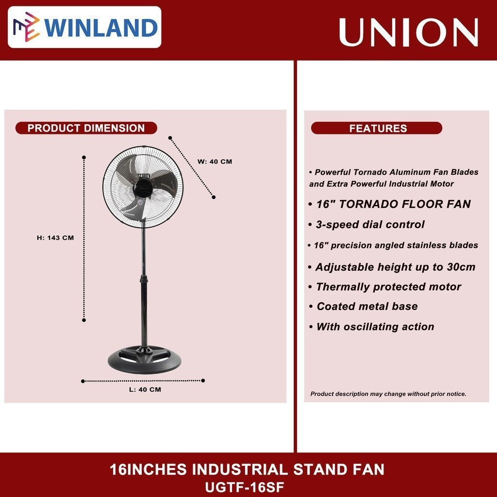 Union 16inches industrial Stand Fan / Electric Fan UGTF-16SF