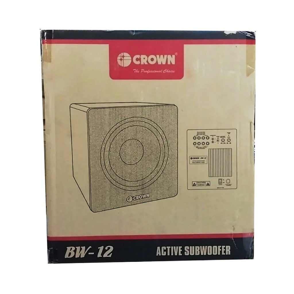 Crown 12inch Active Subwoofer 350W, 4~8 ohms, 50Hz-150Hz w/ Adjustable Phase Knob BW-12