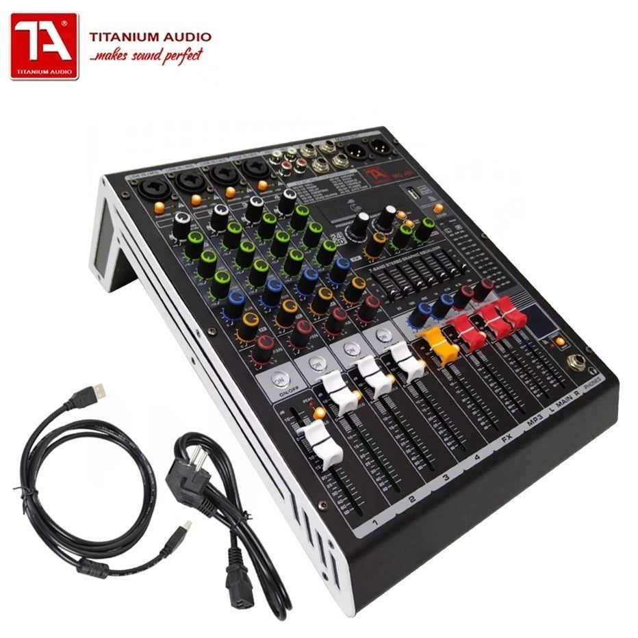 Titanium Audio MG-4BT 4 Channel Audio Mixer with 7-Band Equalizer 32DSP w/ USB AUX BT