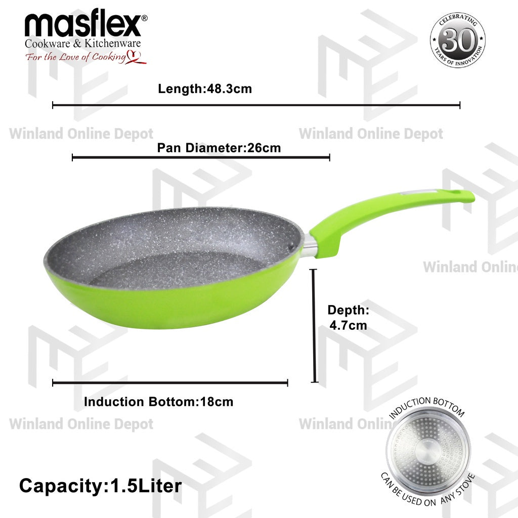Masflex by Winland Spectrum Aluminum Non Stick Induction Fry Pan 26cm Frying Pan NK-C22/GRN