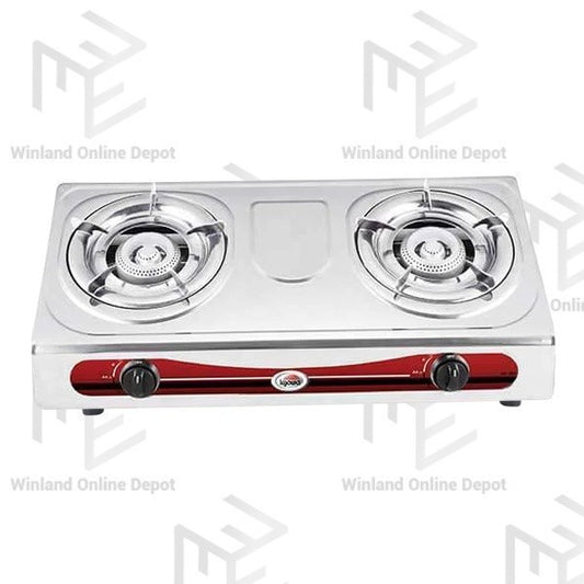 Kyowa by Winland Stainless Steel Double Burner Gas Stove with Cast Iron Burners KW-3500