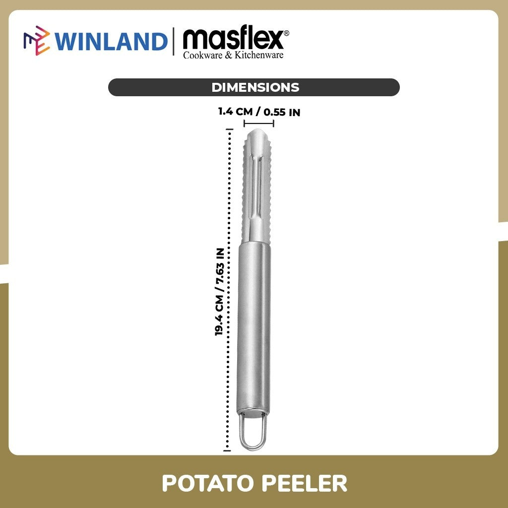Masflex by Winland Stainless Steel Potato Peeler L19.1 x W1.4 x H19.4 cm CL-1021