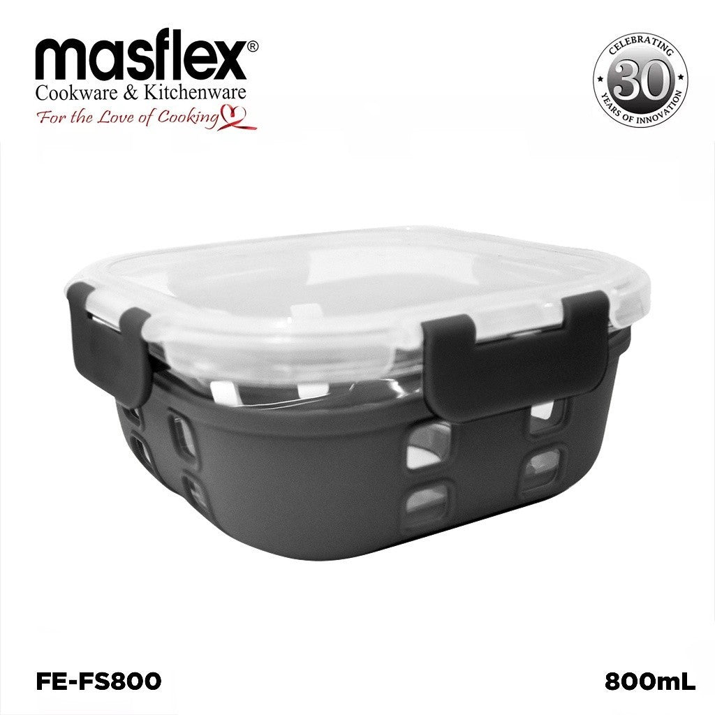 Masflex by Winland Delight Square Borosilicate Glass Food Container Set with LID