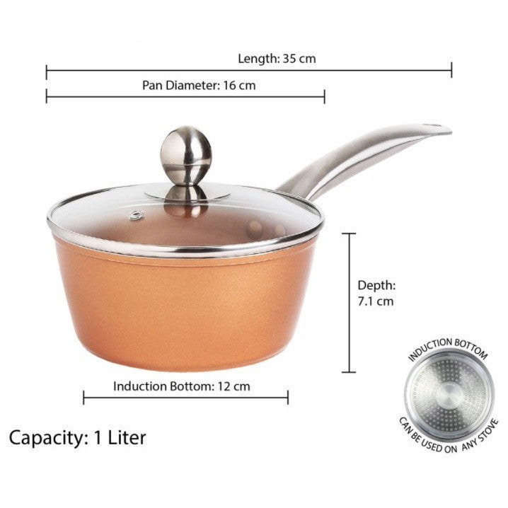 Masflex by Winland 16cm Induction Ready Forged Sauce Pan w/ Lid NK-16