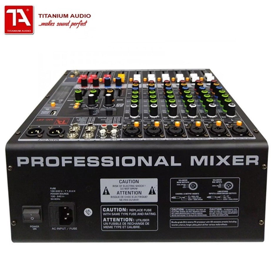 Titanium Audio MG 6BT 6 Channel Audio Mixer with 7-Band Equalizer 32-BIT DSP Effects