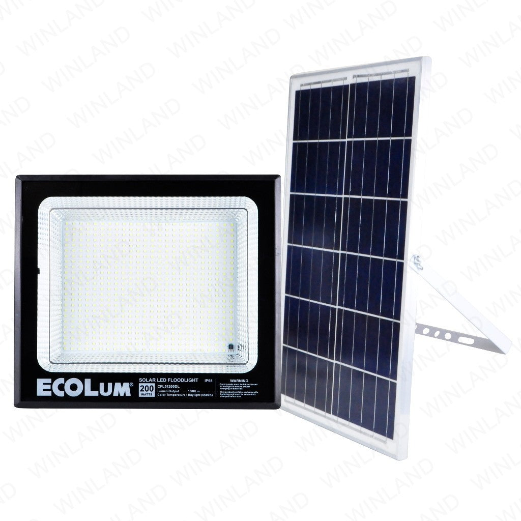 Ecolum by Winland Solar LED Floodlight 200W / 1500 Lumens Daylight CFL51200DL