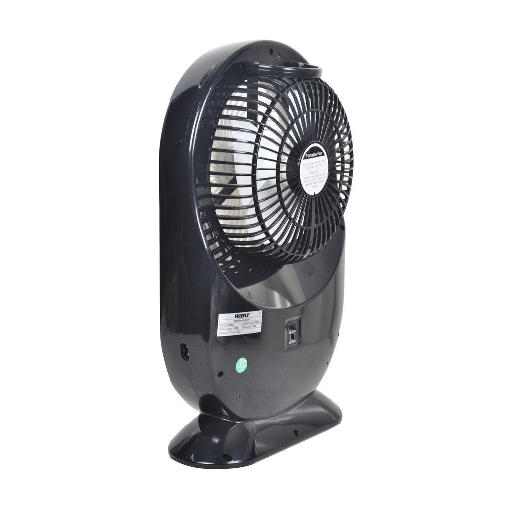 Firefly by Winland Rechargeable 7 Inch Mini Table Fan w/ Night Light w/ Built-in LED Lighting FEL629