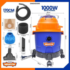 Wadfow Wet & Dry Vacuum Cleaner 10L WVR1A10