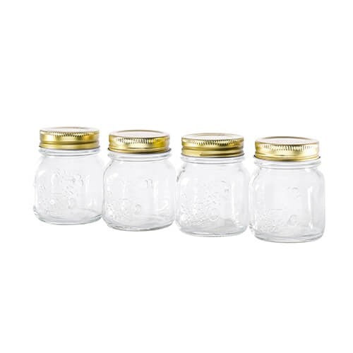 Masflex by Winland 100ml 4 piece Mini Glass Jam Jar Set ZW-3240