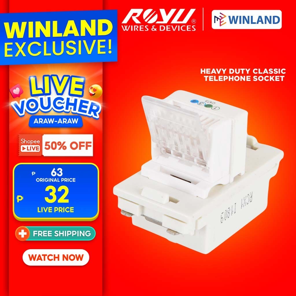 Royu by Winland Electrical Heavy Duty Classic Telephone Socket RCX1