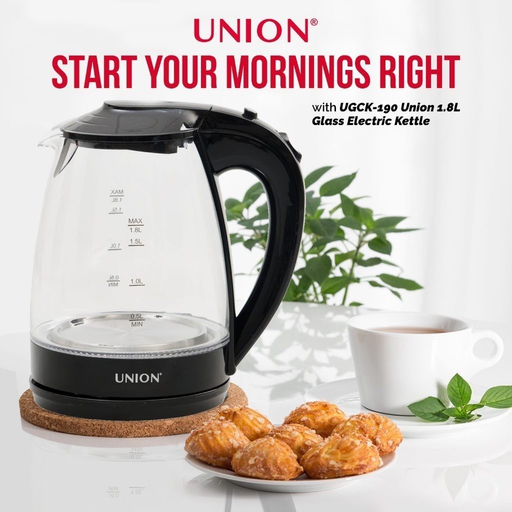 Union 1.8Liters Electric Kettle Modern crystal-grade Glass LED | Water Heater UGCK-190