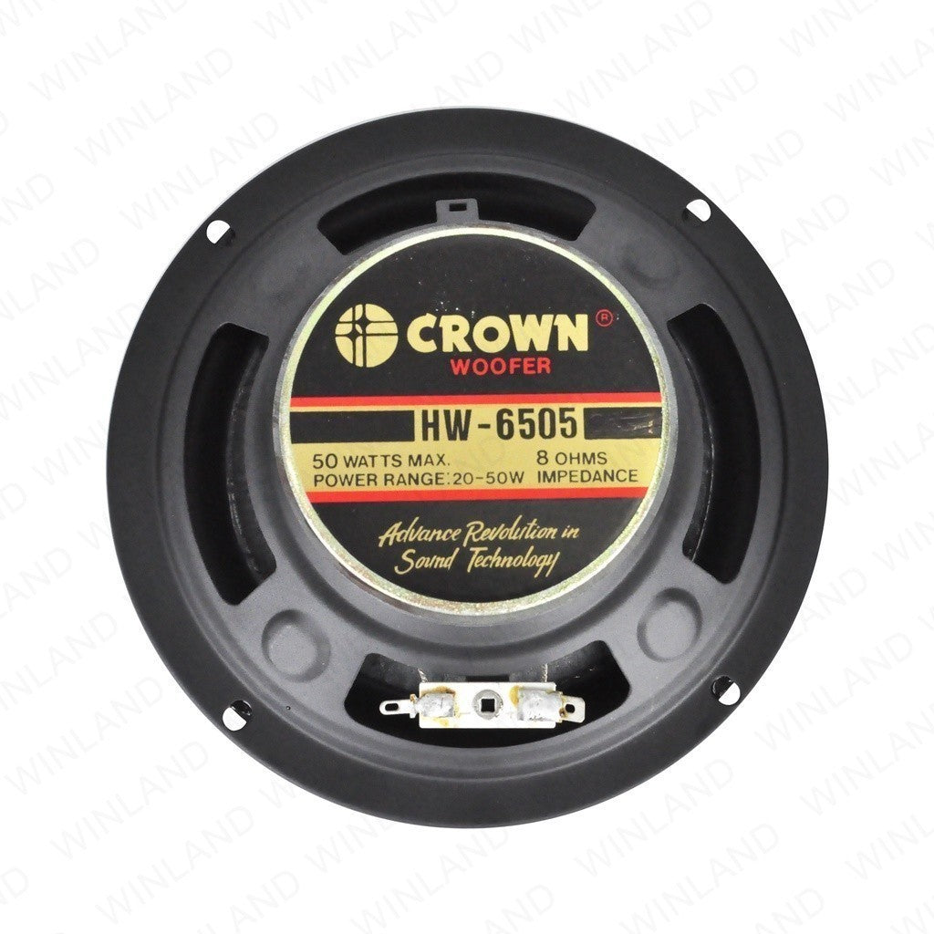 Crown 1pc 6.5 Inches / 50 Watts / 8ohms Round Woofer Speaker HW-6505(RND)