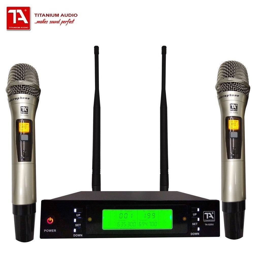 Titanium Audio Dual Channel Wireless Microphone UHF Programmable 200CH (KTV Mic) TA-S20U