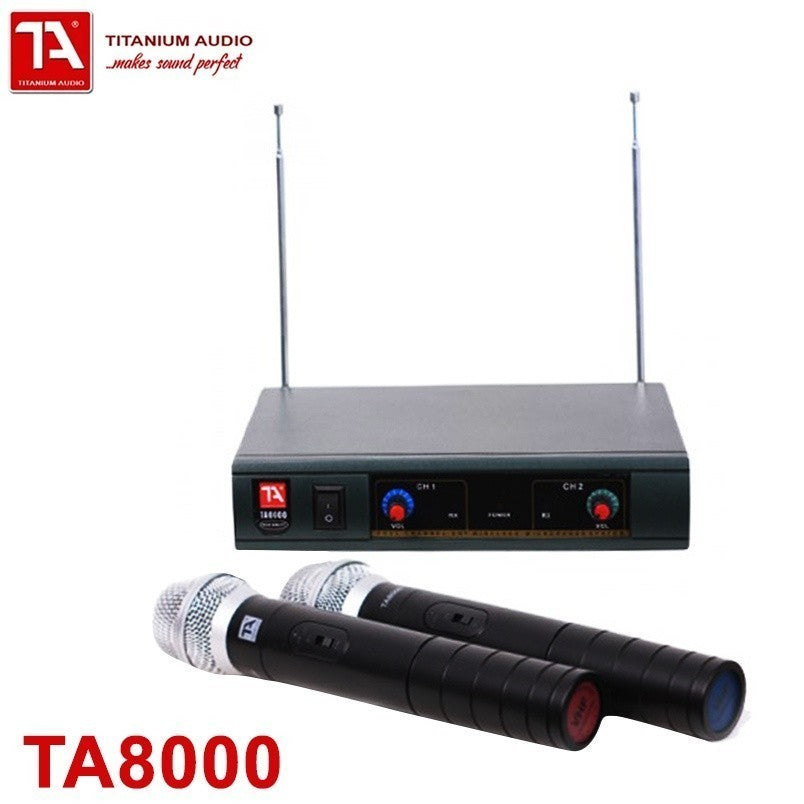 Titanium Audio TA-8000 Up to 50 Meter Transmitter Range VHF Dual Mic Wireless Microphone