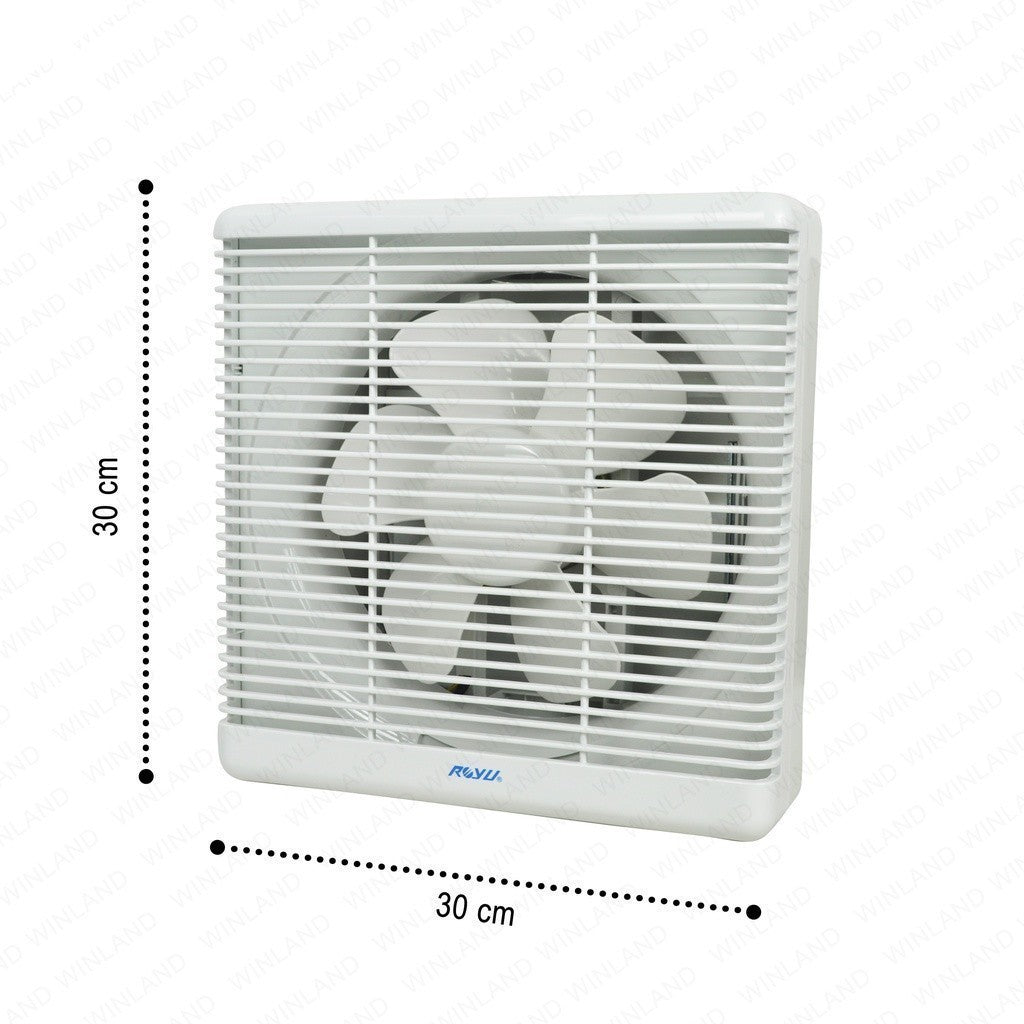 Royu by Winland 12 Inch x 12 Inch with 8 Inch Blade Wall Mounted Exhaust Fan