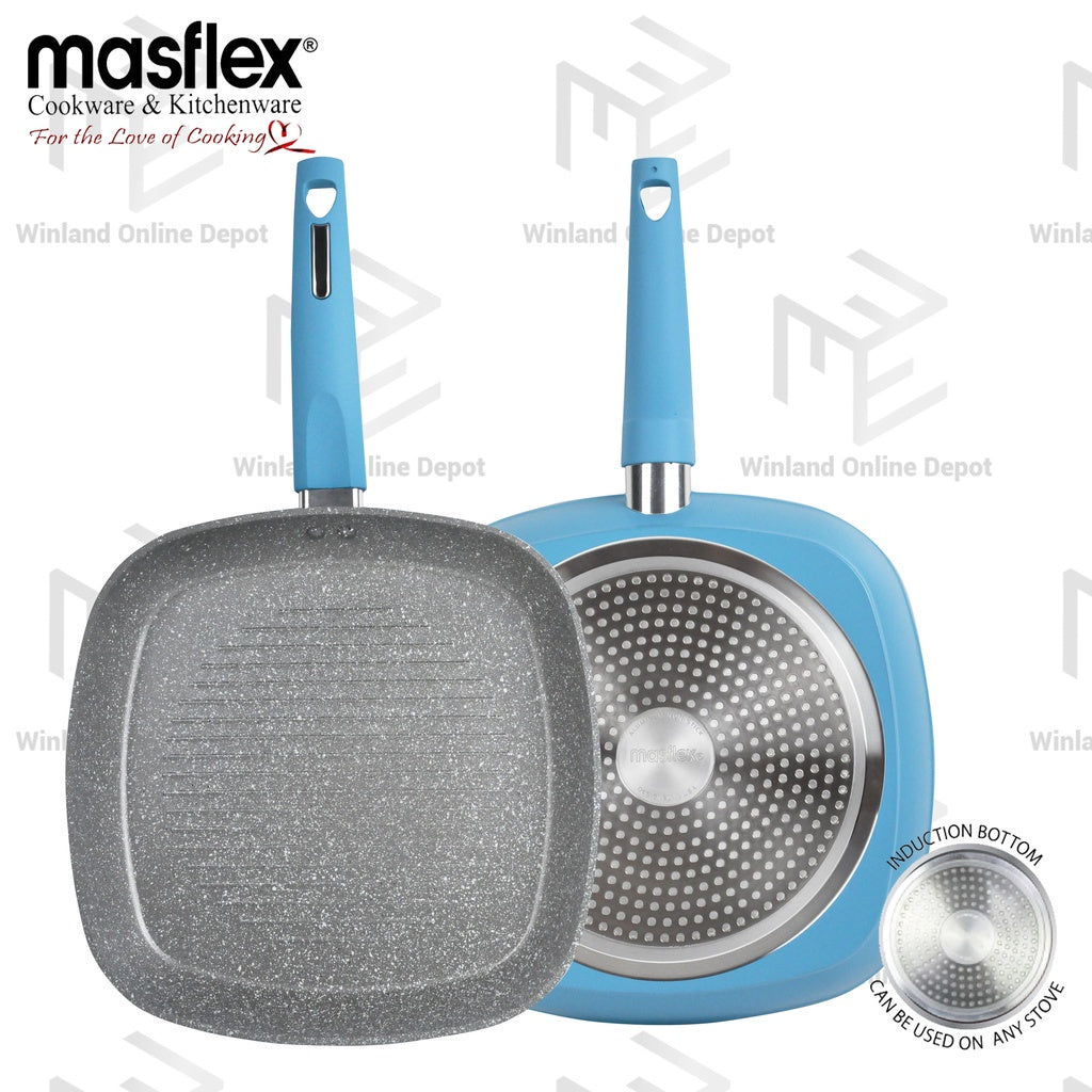 Masflex by Winland Spectrum Aluminum Non Stick Induction Grill Griller Pan 28cm NK-C26/BLU