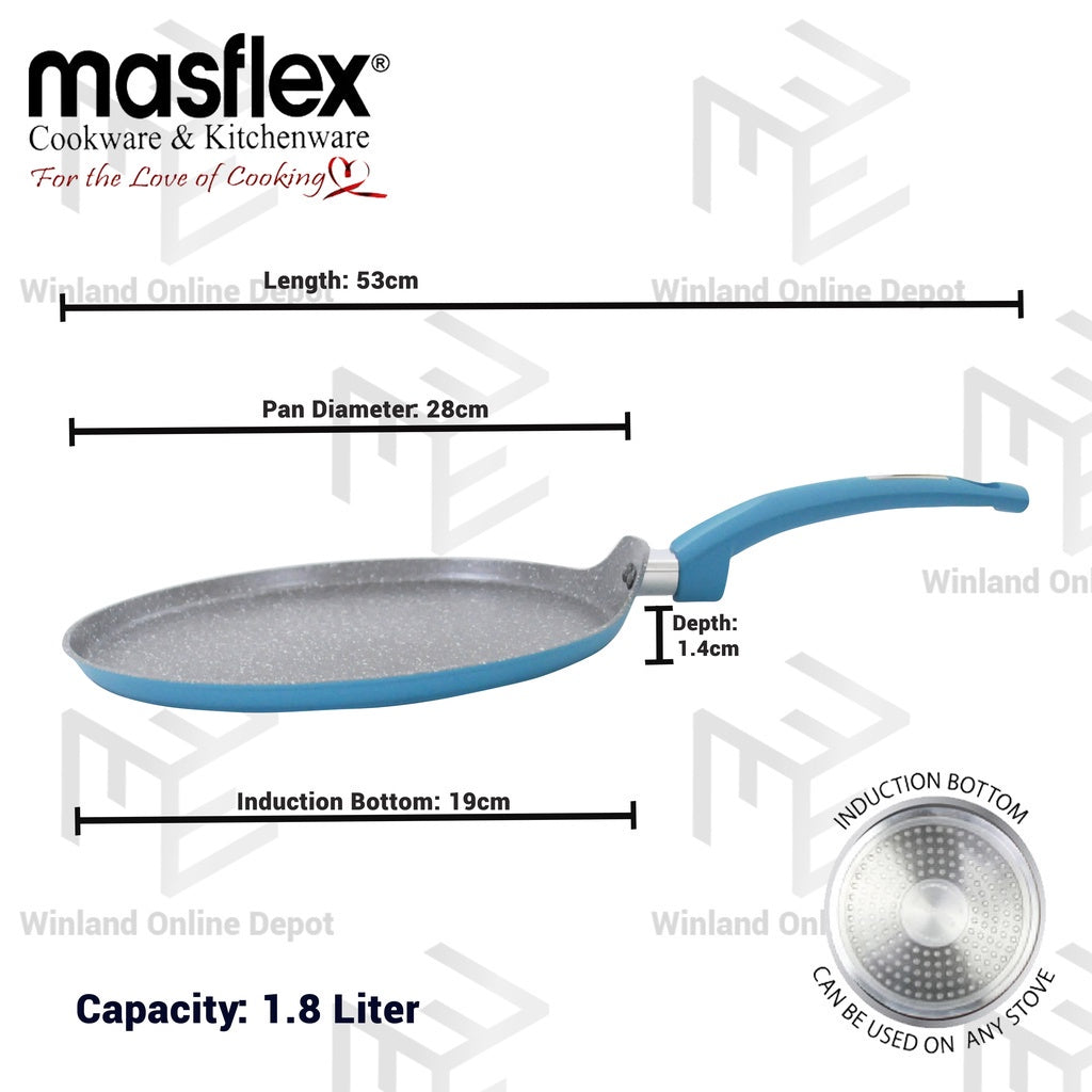 Masflex by Winland Spectrum Aluminum Non Stick Induction Multi Flat Pan 28cm NK-C29/BLU