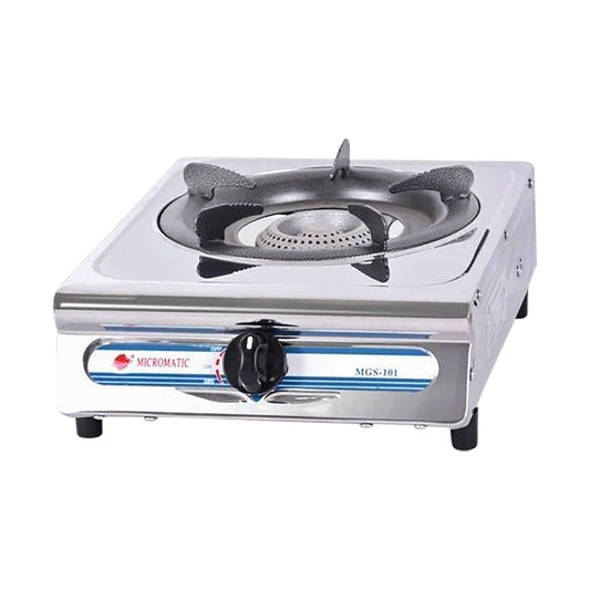 Micromatic by Winland Stainless Steel Single Burner Gas Stove with Regulator Inside MGS-101