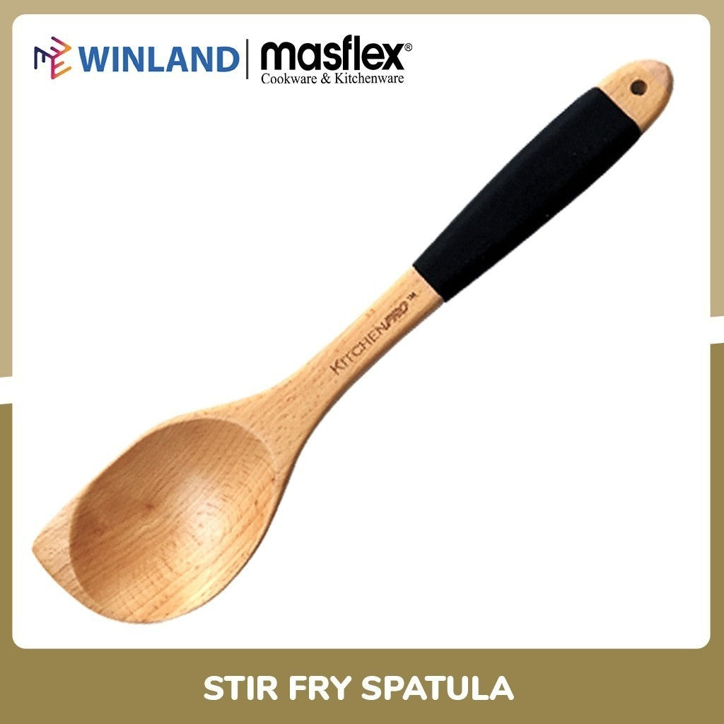Kitchenpro by Masflex 12" Beech Wood Stir Fry Spatula (Pointed) KN-SFS