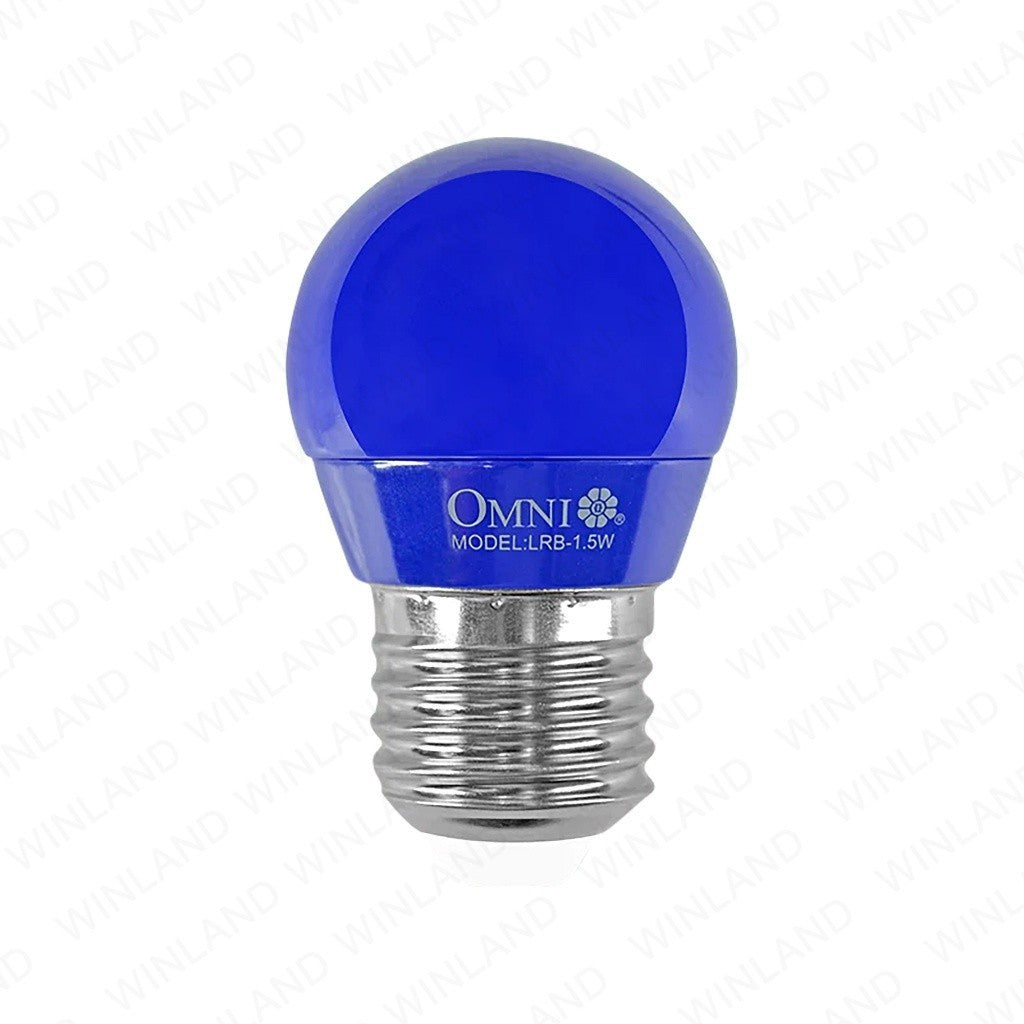 Omni by Winland Basic LED Colored Round Bulb 1.5 Watts E27 Lamp Base SOLD PER COLOR