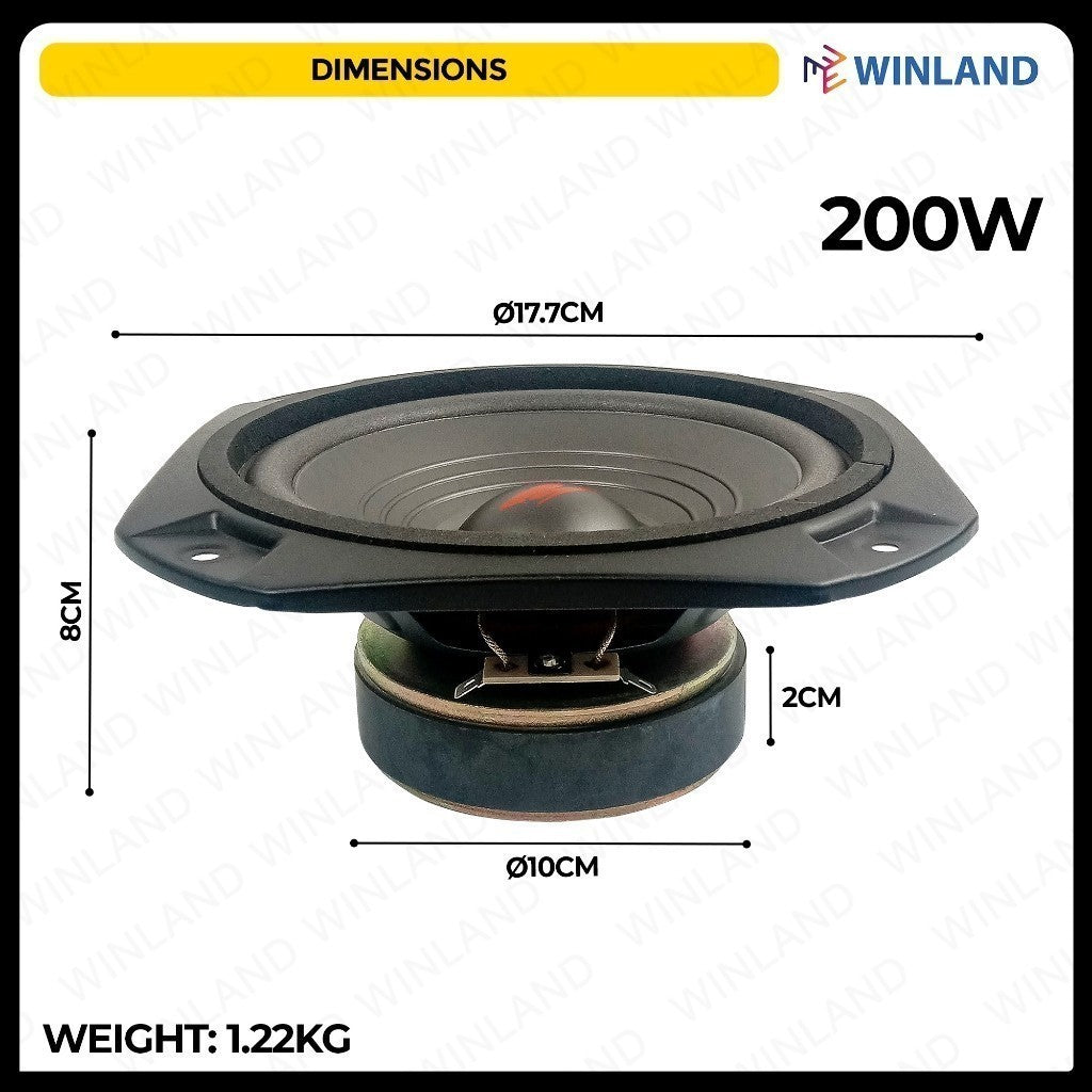 Crown 6inches Professional Round Woofer Speaker / 200watss / 8ohms PRO-PW-620 (1)piece