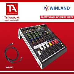 Titanium Audio MG-4BT 4 Channel Audio Mixer with 7-Band Equalizer 32DSP w/ USB AUX BT