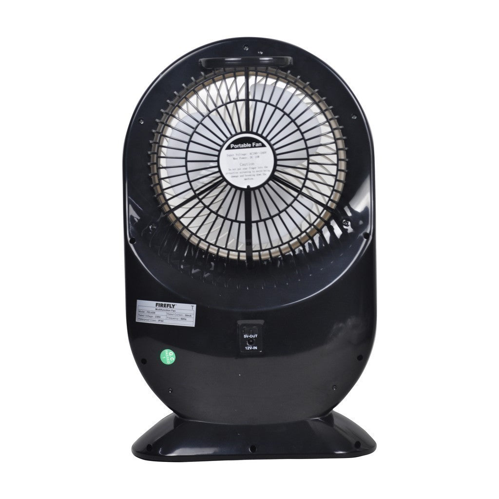 Firefly by Winland Rechargeable 7 Inch Mini Table Fan w/ Night Light w/ Built-in LED Lighting FEL629