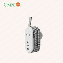 Omni by Winland Compact USB Powerstrip Pocket Extension Cord 2 Outlet with USB Charging Port USB-221