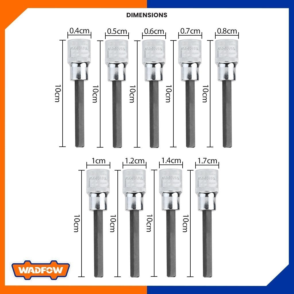 Wadfow WSC520  Hexagonal 1/2" Long Hex Bit Socket