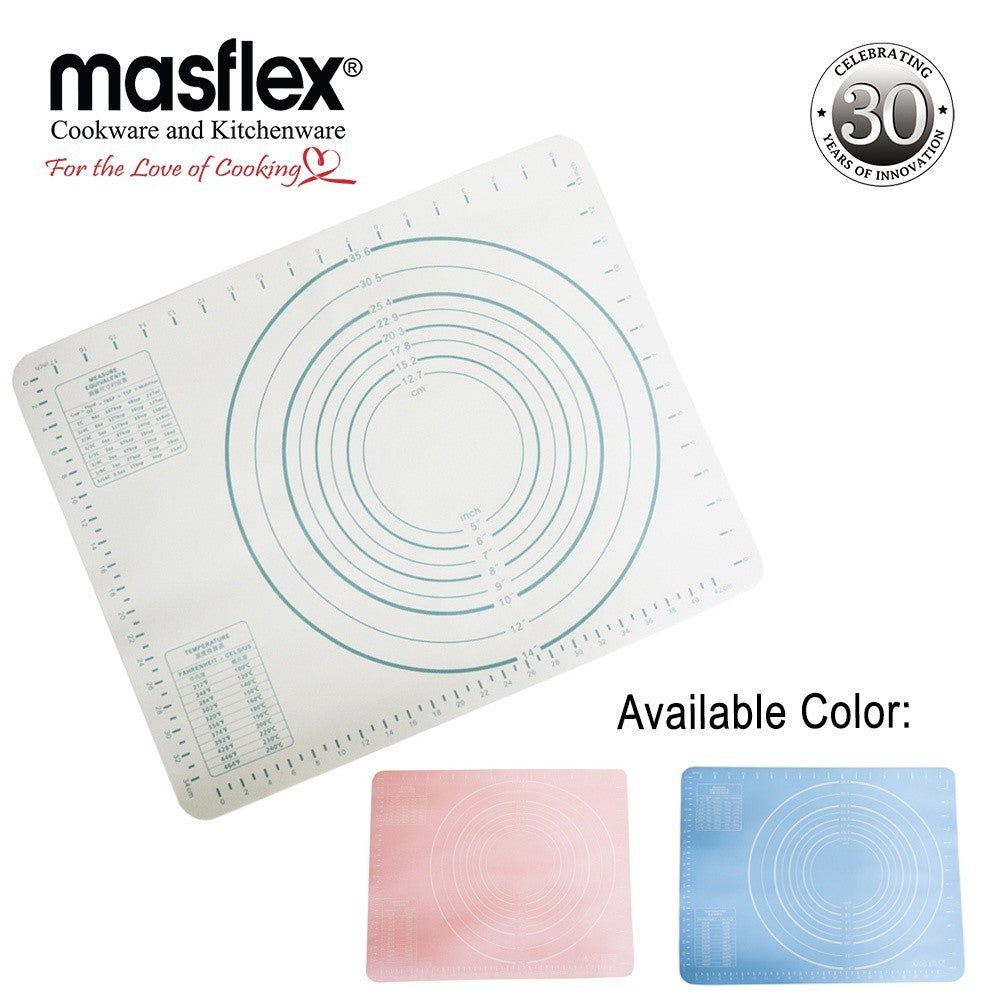 Masflex by Winland Multi-Purpose Silicone Mat with Measurement in Blue Pink and White GL-5040