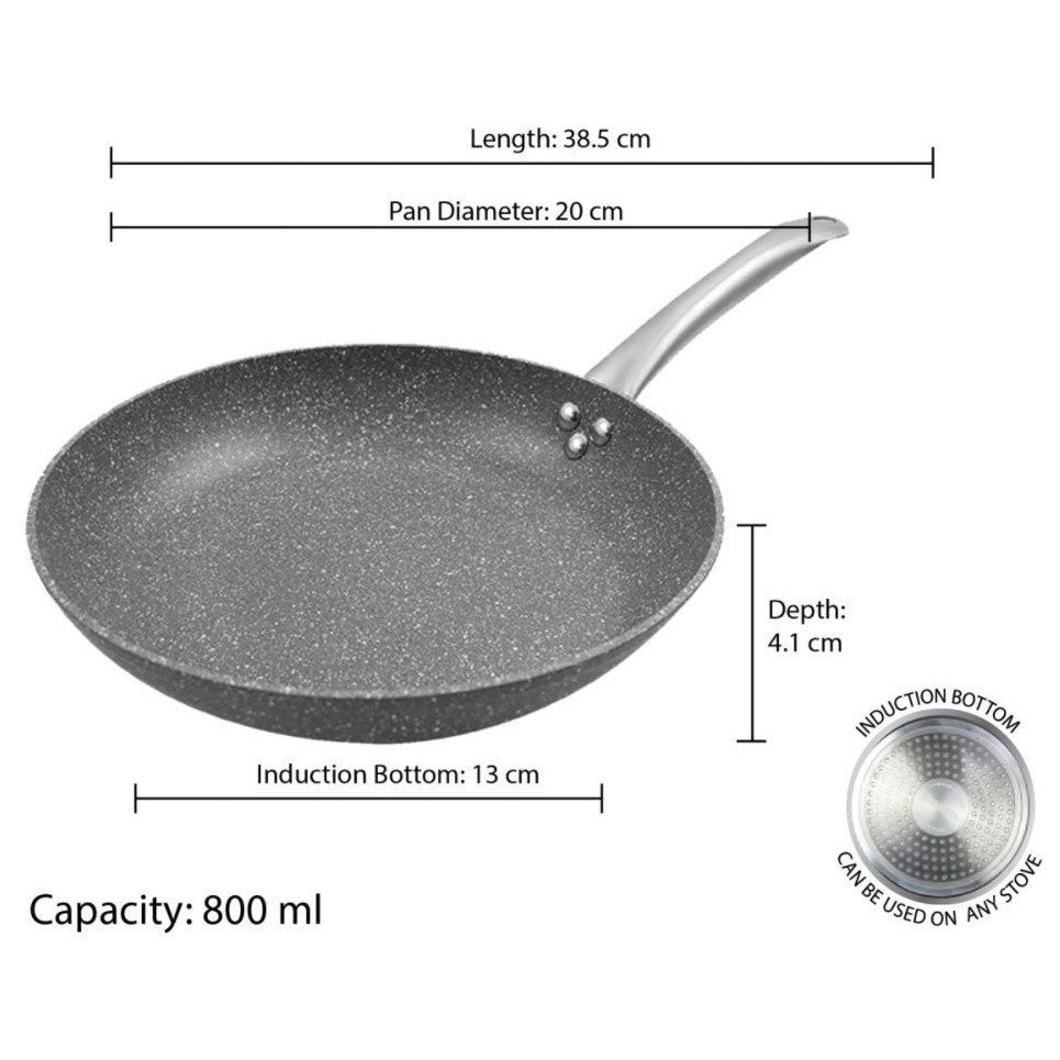 Masflex by Winland Stone Series 20 cm Aluminum Non-Stick Fry Pan Induction NS-FG50 Frying Pan