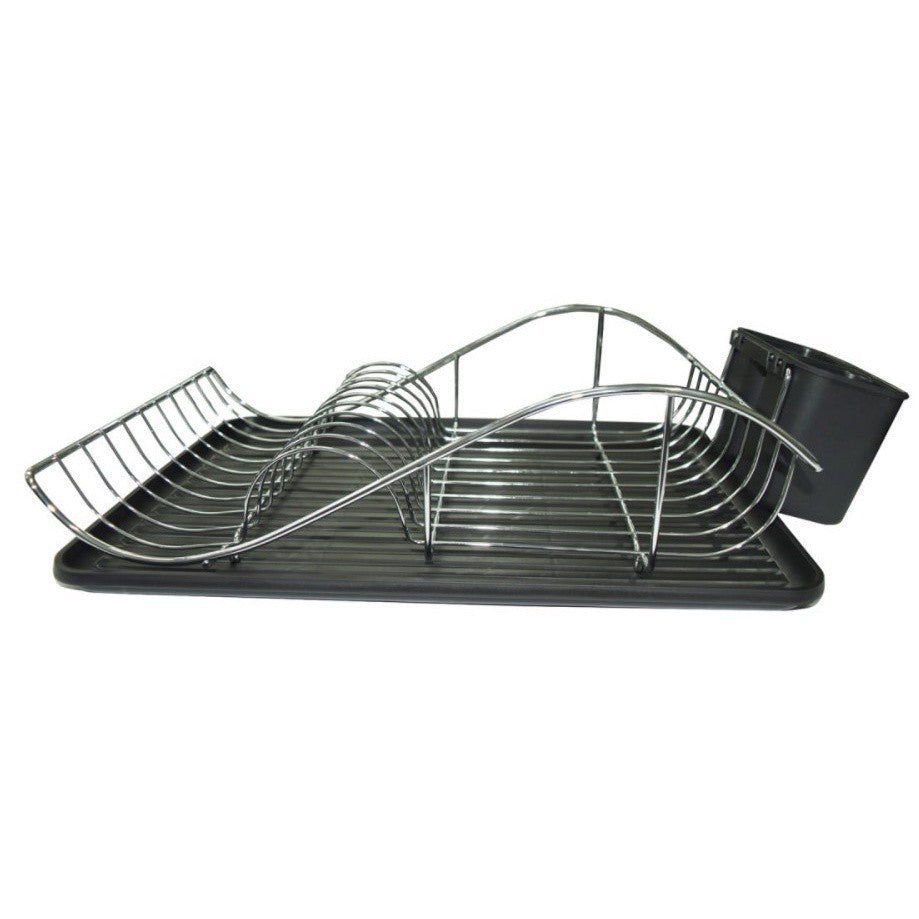 Masflex by Winland Trendy Dish Organizer Tray Rack with Black Chrome Plated Elegant Modern Design