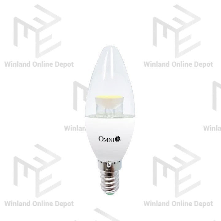 Omni by Winland LED Clear Candle Bulb 4W E14 Base LCC35E14-4W-DL Daylight