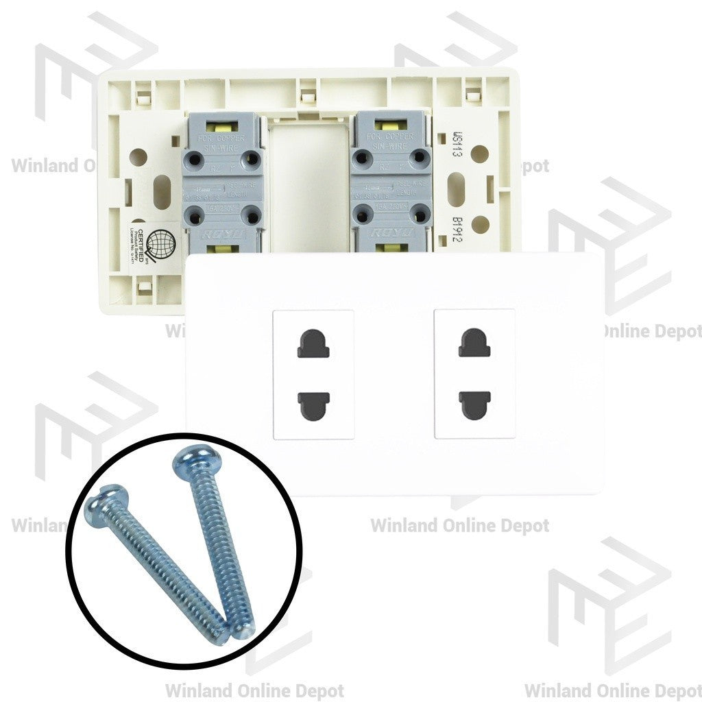 Royu Super Wide Series 2-Gang Universal Outlet Set (15A / 250V~) WS113