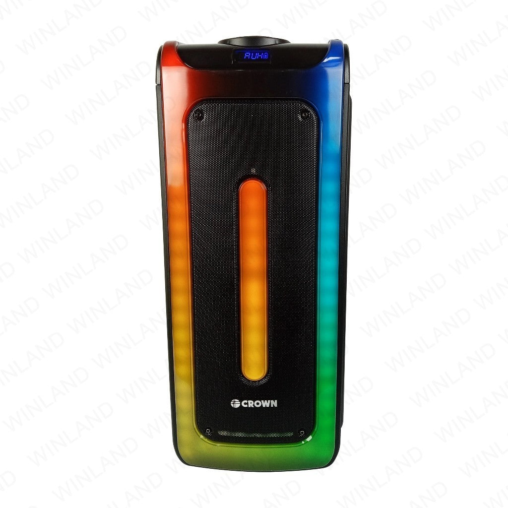 Crown Party Box Portable Rechargeable Speaker Dancing Light Baffle w/ Wireless Mic PD-884