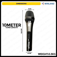 Kevler DM750 Precision Crafted Dynamic Microphone Mic for Videoke with 10 Meter Wire